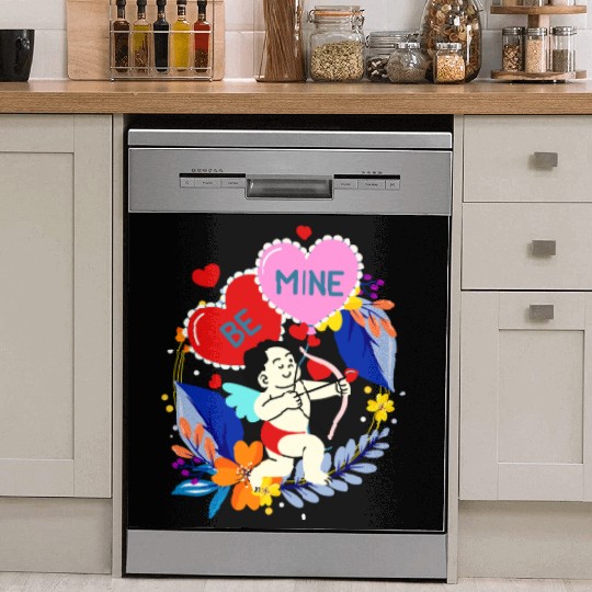 Cupid Be Mine - Valentines Day Dish Washer Covers