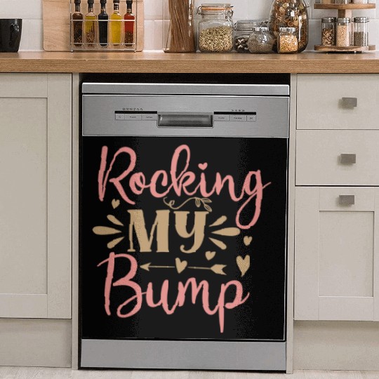 Rocking my bump Typography Dish Washer Covers