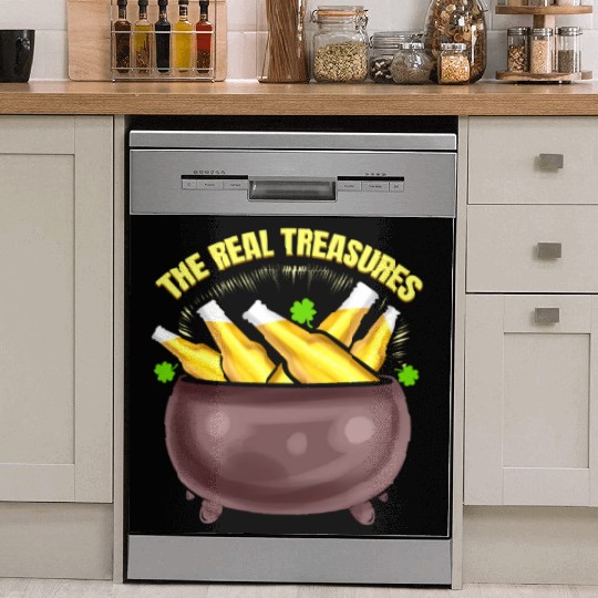 Beer Is The Real Treasure Pot Of Gold On St Dish Washer Covers