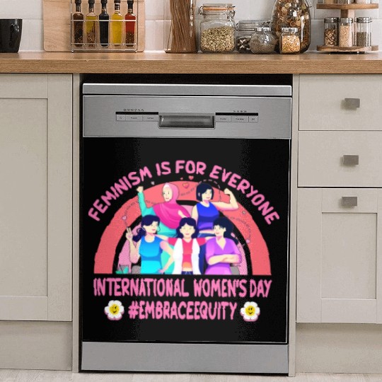 International Women's Day Embrace Equity Feminism Dish Washer Covers