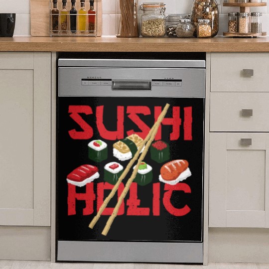 Sushiholic Sushi Rolls Rice and Fish Dish Washer Covers