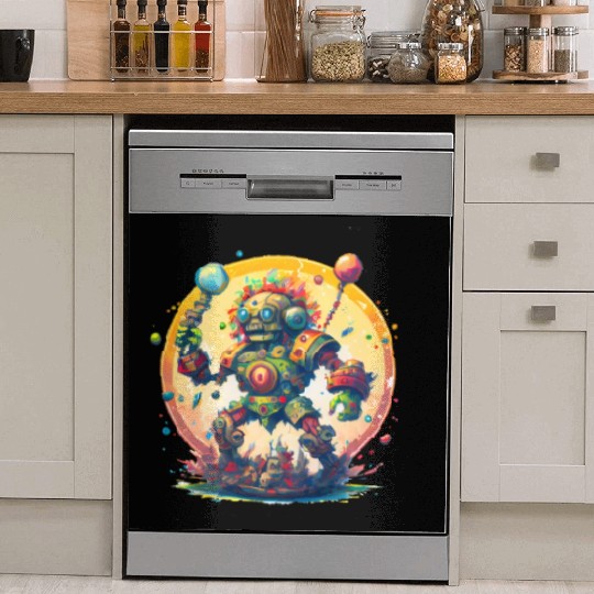 Inca,Maya robot warrior Dish Washer Covers