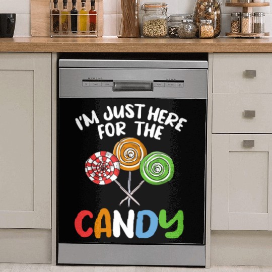 I'm Just Here For The Candy Lollipop Halloween Cos Dish Washer Covers