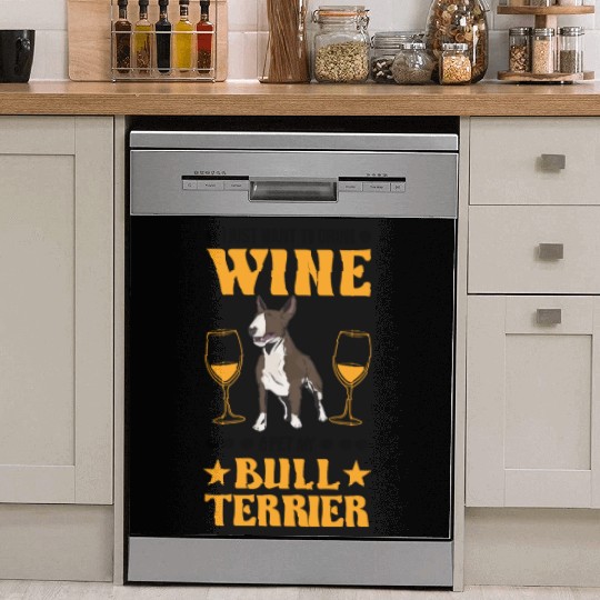 Bull Terrier And Wine Miniature Dish Washer Covers