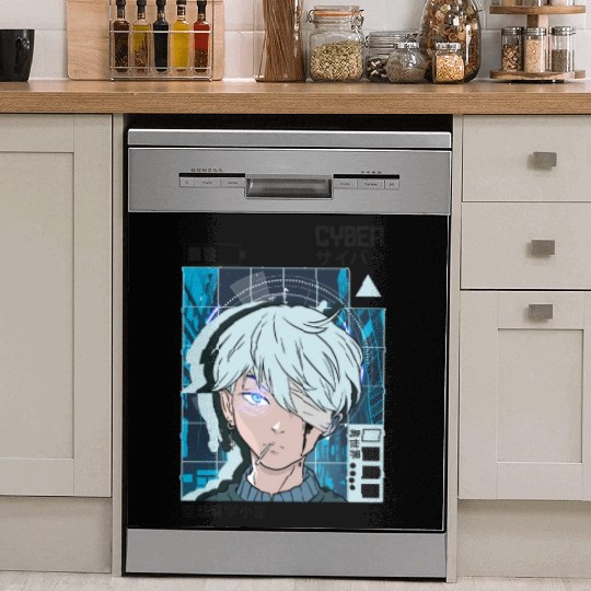 SciFi Anime Japanese City Aesthetic Tokyo Vaporwav Dish Washer Covers