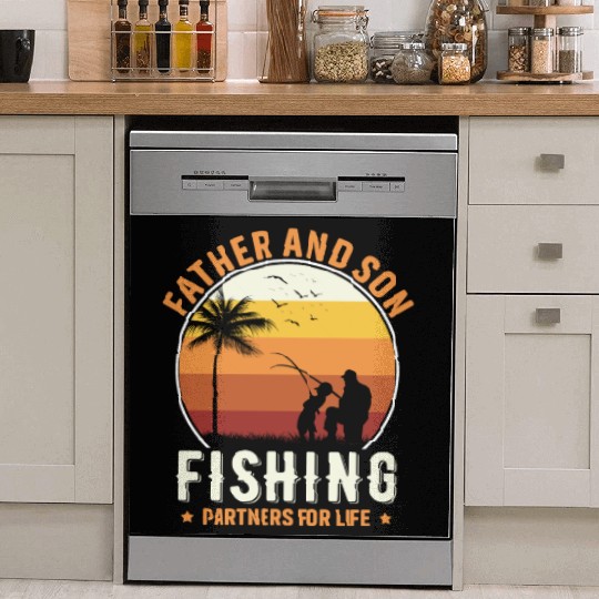Father and son fishing partners for life Dish Washer Covers