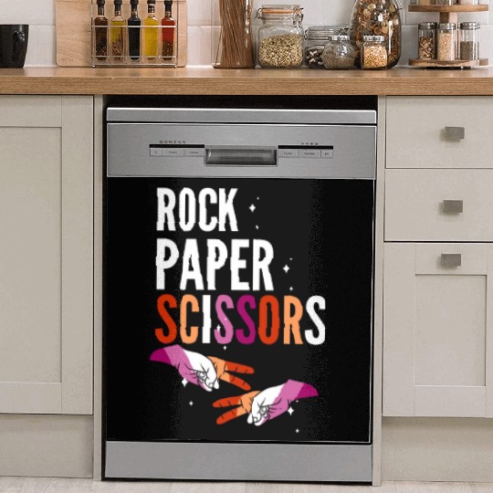 Rock Paper Scissors Lesbian LGBT Pride Lesbian Dish Washer Covers