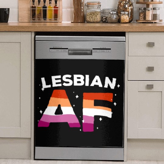 Lesbian Af LGBT Pride Lesbian Rainbow Flag Dish Washer Covers