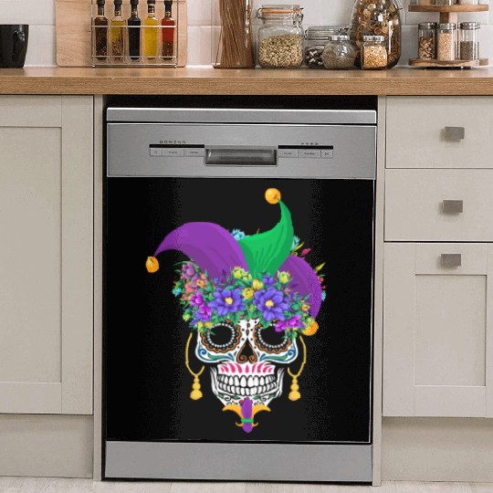 Mardi Gras Mask Dia De Los Muertos Flower Sugar Dish Washer Covers