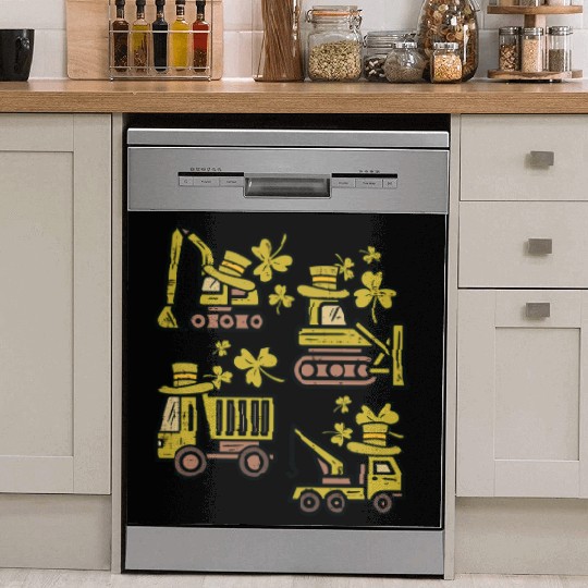 Kids Irish Construction Truck Crane Toddler Boys S Dish Washer Covers