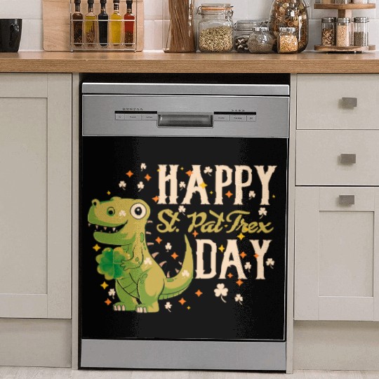 Irish Trex Dino St Patricks Day Kids Toddler Boys Dish Washer Covers