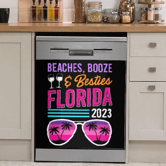Beach Booze Besties Florida Vacation Spring Break Dish Washer Covers