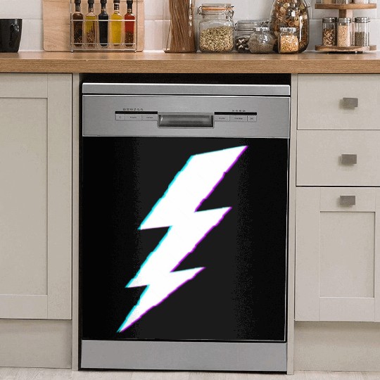 Lightning Bolt Vaporwave Storm Lightning Dish Washer Covers