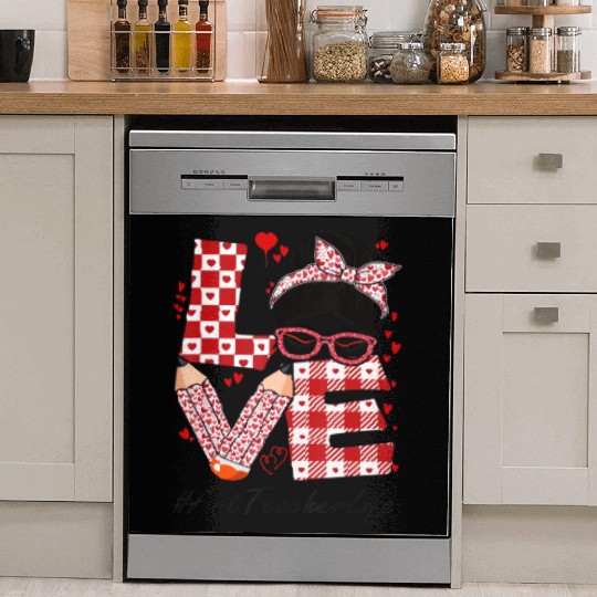 Art Teacher Love Messy Bun Dish Washer Covers