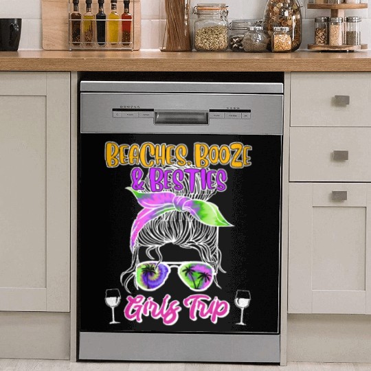 Beaches Booze Besties Girls Trip Spring Break Dish Washer Covers