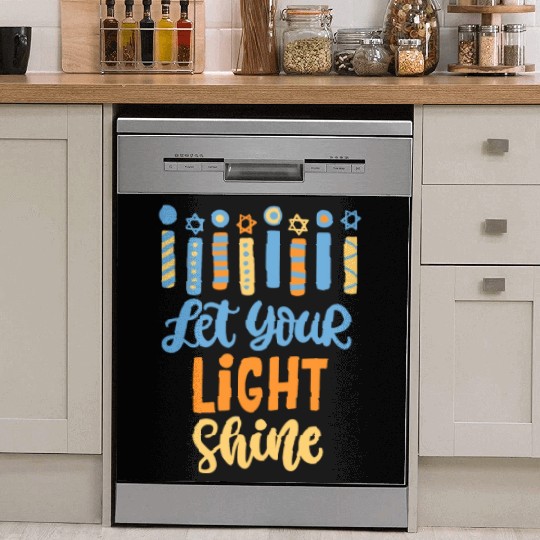 Funny Hanukkah Let Your Light Shine Menorah Adults Dish Washer Covers