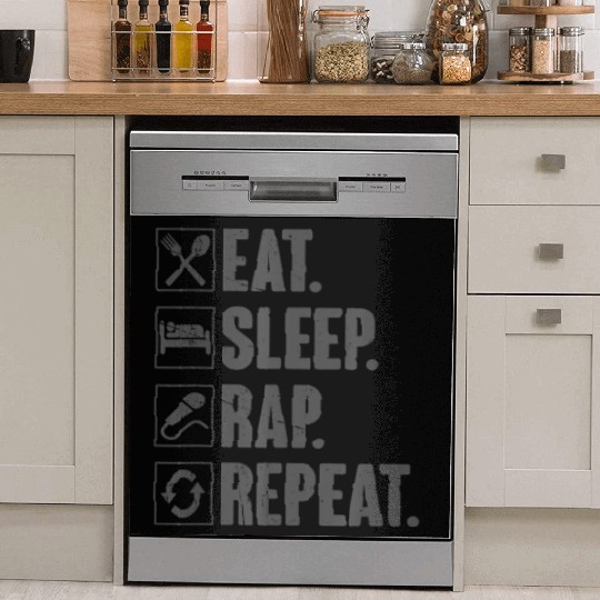 Eat Sleep Rap Repeat Funny Rapper Gift t Dish Washer Covers