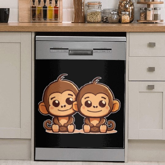 Monkeys siblings brother sister family love ape Dish Washer Covers