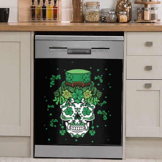 St Patty's Day Dia De Los Muertos Irish Flower Dish Washer Covers