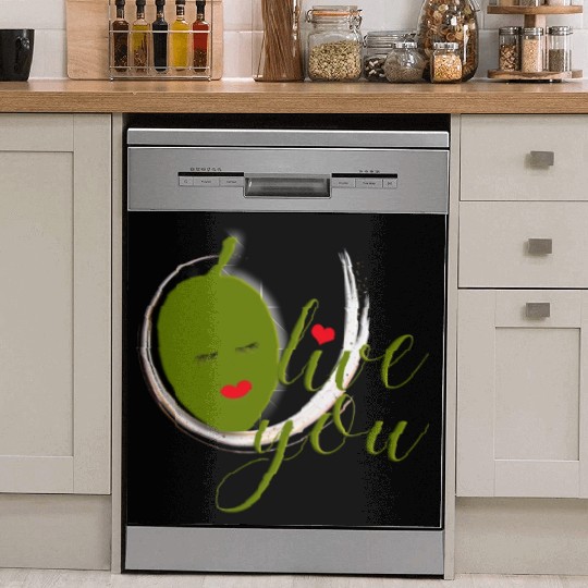 Olive you - I Love You Dish Washer Covers