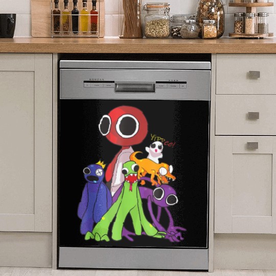 Rainbow Friends blue red orange green Dish Washer Covers