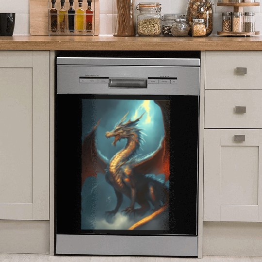 Mystical Dragon in storm Dish Washer Covers