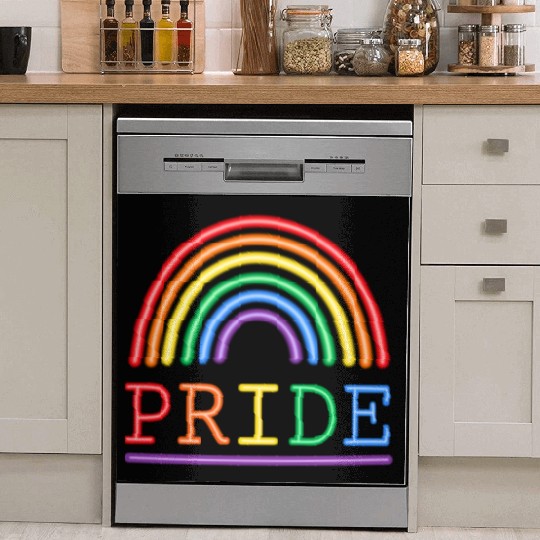 Neon Lights Rainbow Pride Dish Washer Covers
