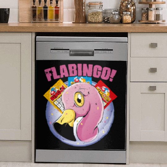 Vintage Flabingo Flamingo Bingo For Bingo Player Dish Washer Covers