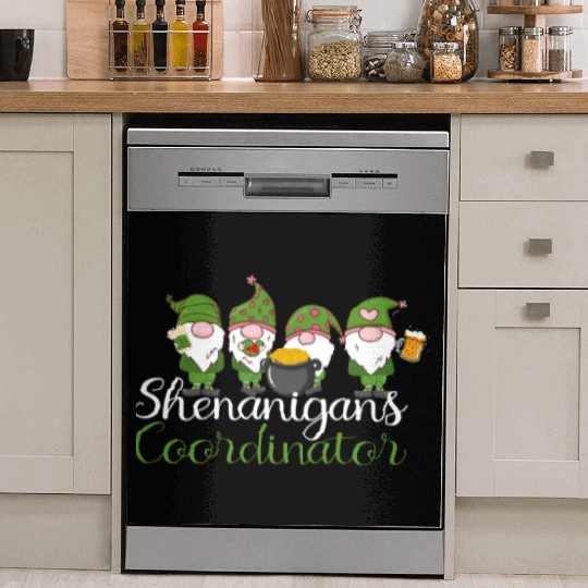 Shenanigans Coordinator St Patricks Day Gnomes Dish Washer Covers