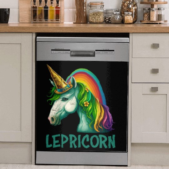 Unicorn St Patrick's Day women Ireland Lepricorn Dish Washer Covers