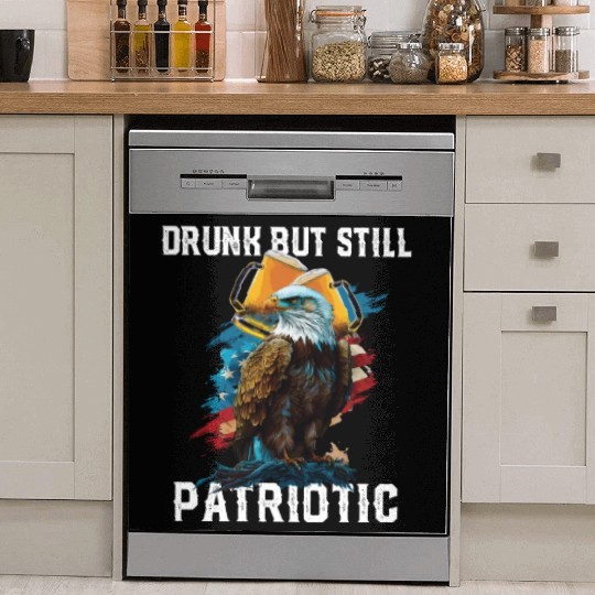 Drunk But Still Patriotic Beer Drinker American Dish Washer Covers