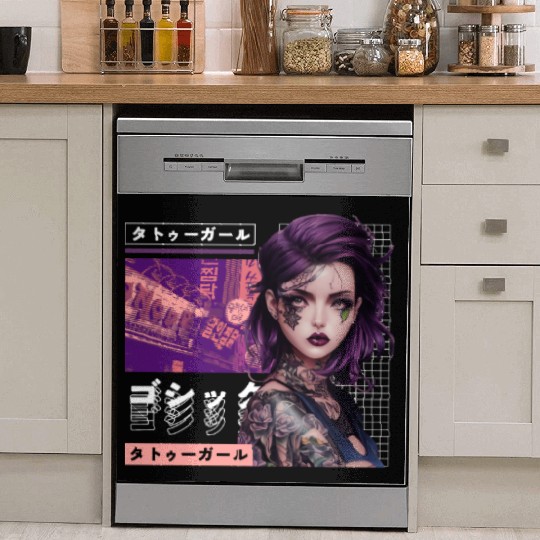 Japanese Tokyo City Vaporwave Citypop Aesthetic Go Dish Washer Covers
