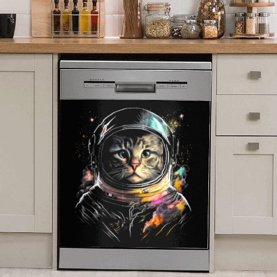 Space Cat on Galaxy Cat Lover Dish Washer Covers