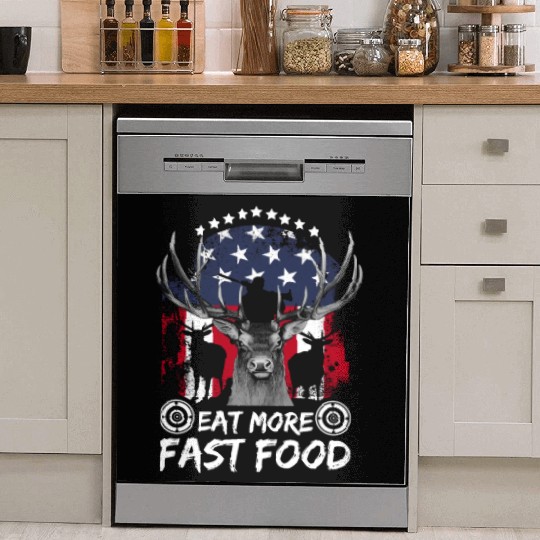 Deer Hunting Fast Food Pun Patriotic Whitetail Dee Dish Washer Covers