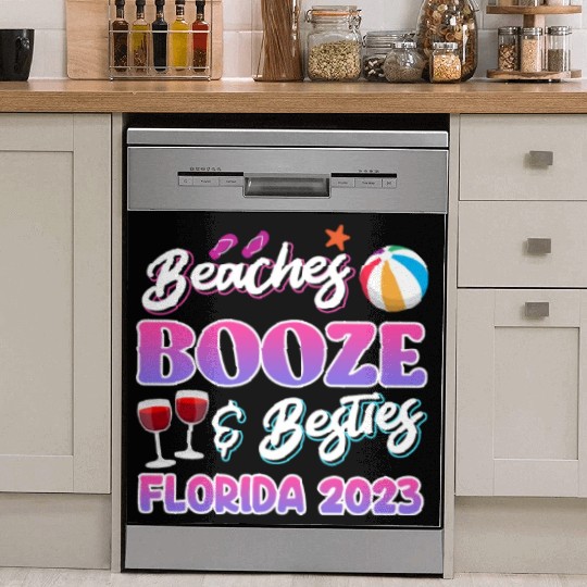 Beach Booze Besties Florida Vacation Spring Break Dish Washer Covers