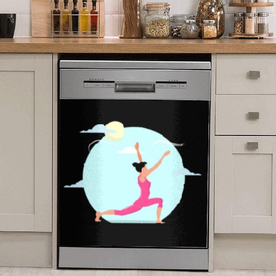 Yoga Exercise Training Sport Pose Dish Washer Covers