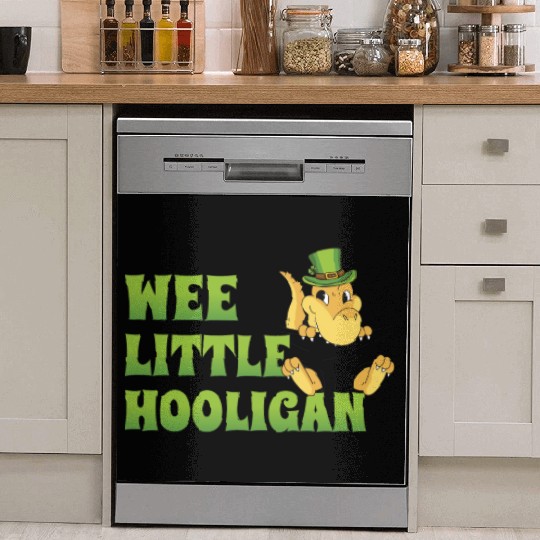 Wee Little Hooligan t-rex Dinosaur St Patrick Day Dish Washer Covers