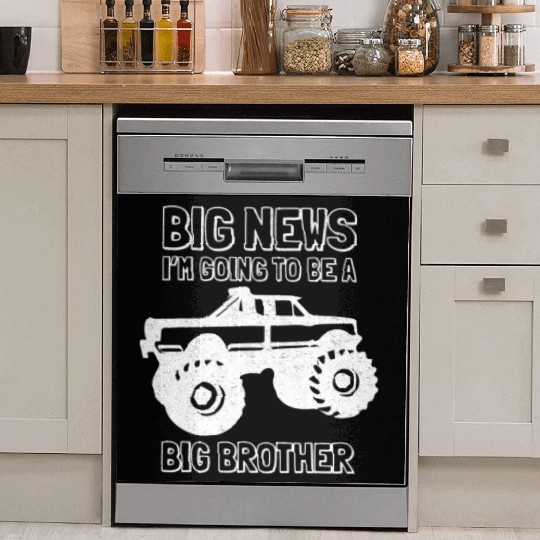 Going To Be A Big Brother Monster Truck Toddler Gi Dish Washer Covers