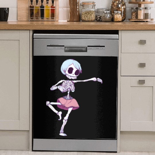 kawaii creepy skeleton girl original Dish Washer Covers