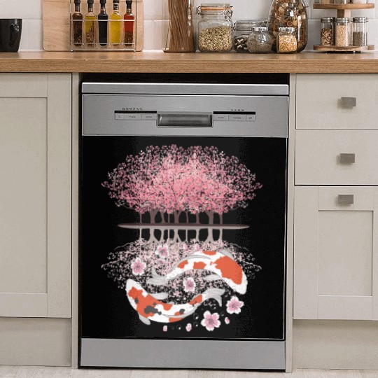 Koi Sakura Tree Upside Down Cherry Blossom Japanes Dish Washer Covers