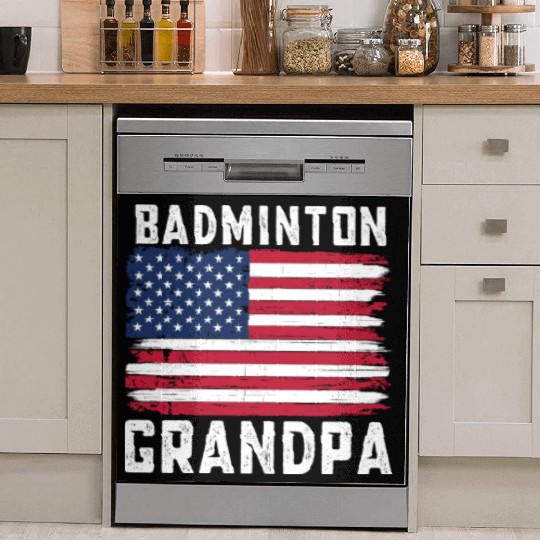 Badminton Grandpa American Flag July Dish Washer Covers