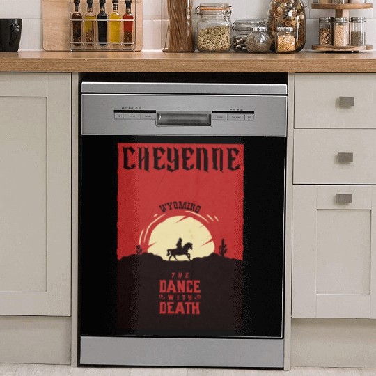 Cheyenne Wyoming wild west town Dish Washer Covers