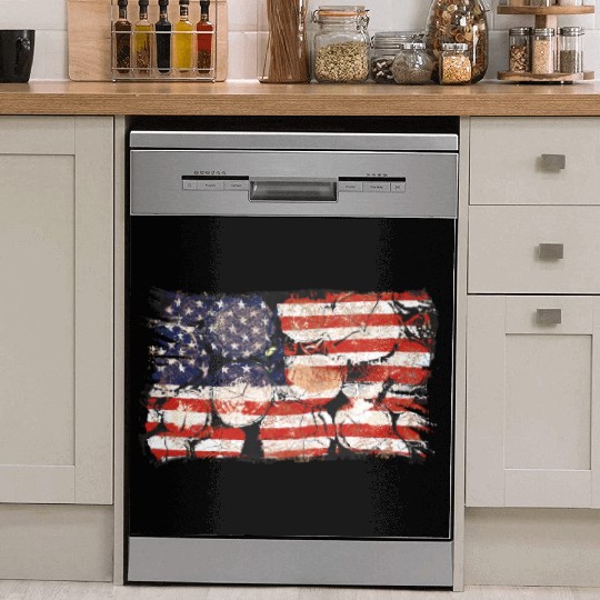 The Usa Flag Tree Trunks America Patriotism Dish Washer Covers
