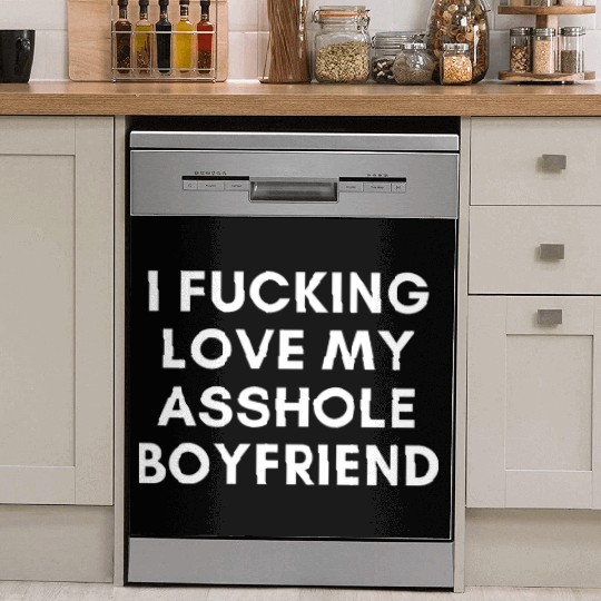 I Fucking Love My Asshole Boyfriend Dish Washer Covers