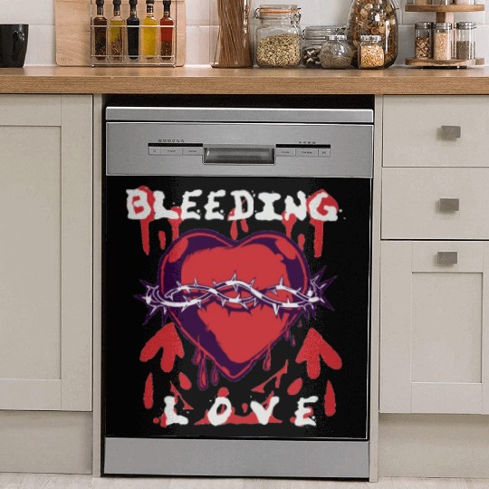 Bleeding love, heart, broken, depressed, dark Dish Washer Covers