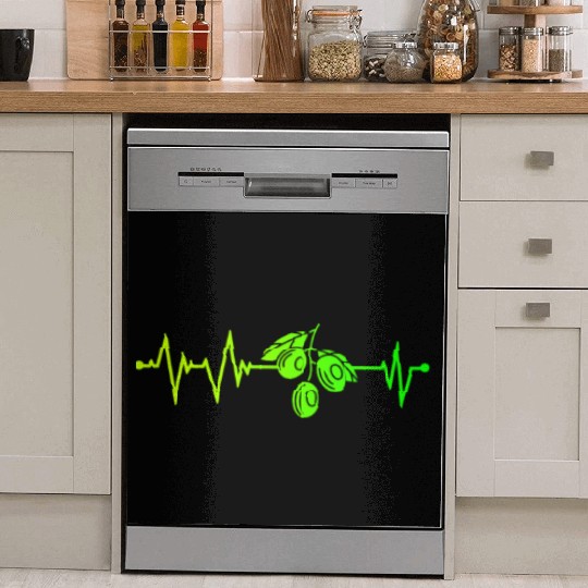 Green Olive Heartbeat Dish Washer Covers