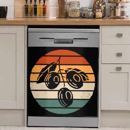 Retro Green Olive Design Dish Washer Covers