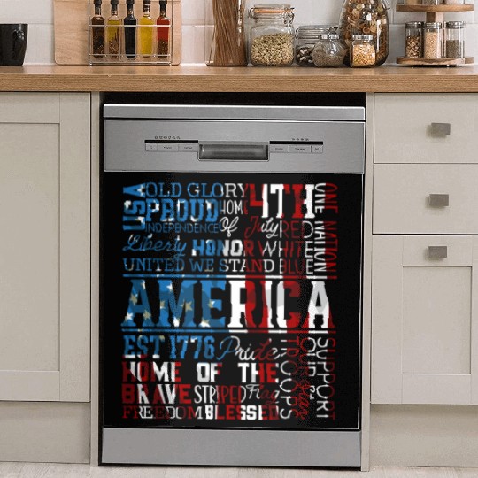 Patriotic Veteran USA Flag American Memorial Day Dish Washer Covers