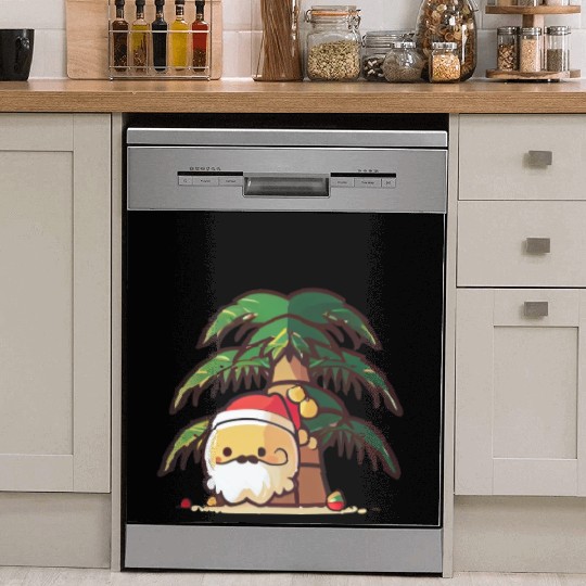 Tropical Santa enjoying Summer Dish Washer Covers