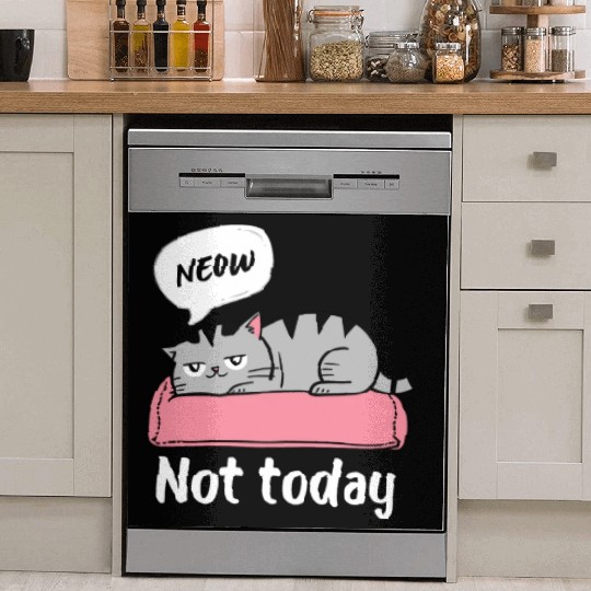 Funny Lazy Bored Cat | For Cat Mom Cat lovers Dish Washer Covers